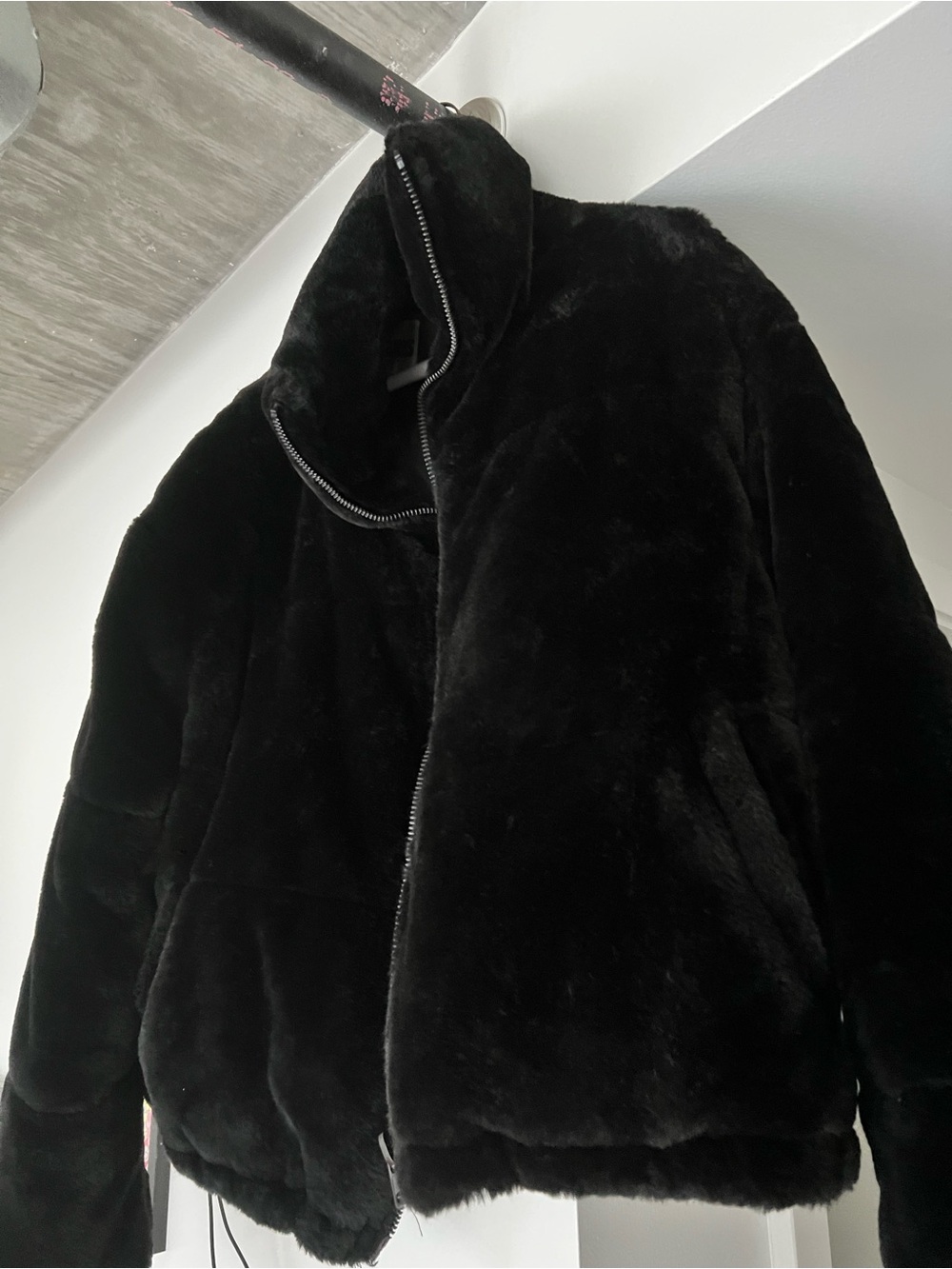 Apparis Faux Fur Billie Jacket in Black, Size M, Faux Fur
